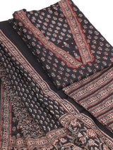 Sophisticated traditional printed unstitched suit set with delicate detailing of handwork.