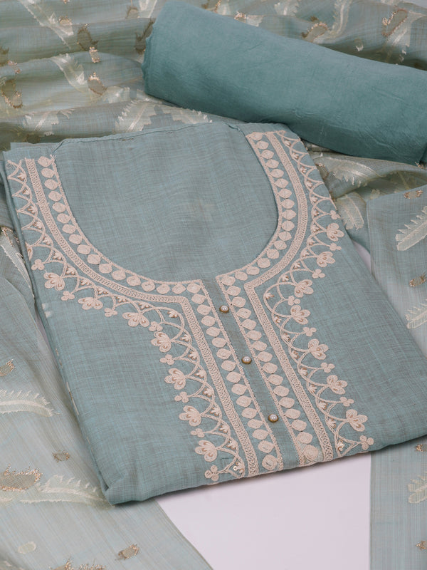 The chanderi suit set, embellished & enhanced with dori embroidery.