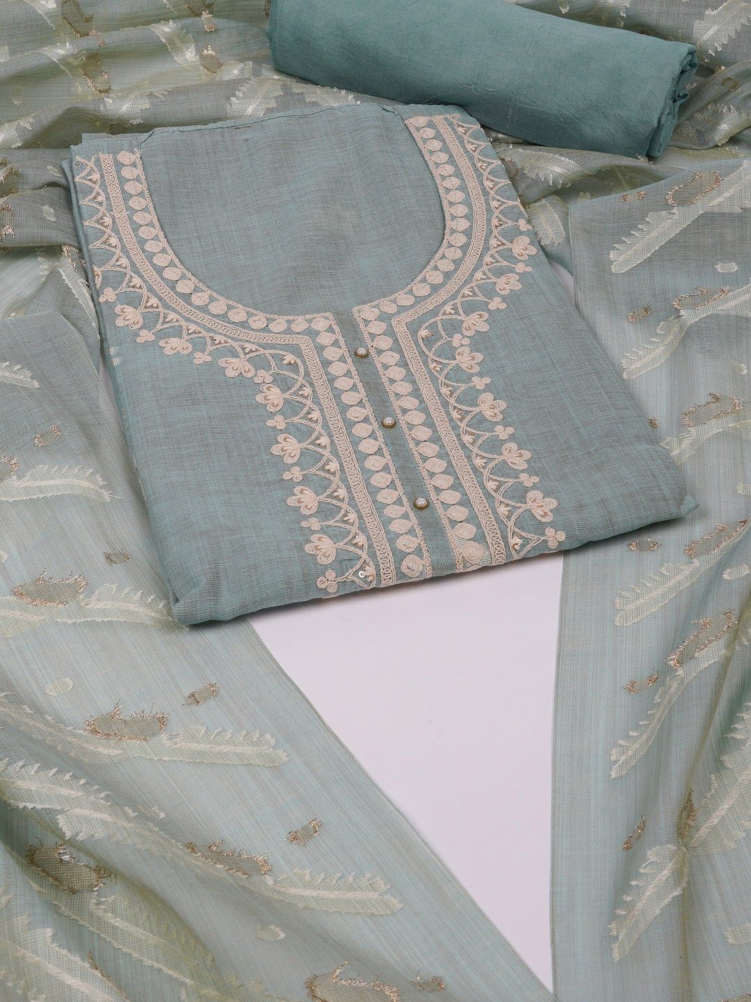 Party Edit- The chanderi suit set, embellished & enhanced with dori embroidery