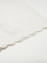 Pure white Cotton palazzo with scallop detailing in hem.