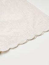 Pure white Cotton palazzo with scallop detailing in hem.