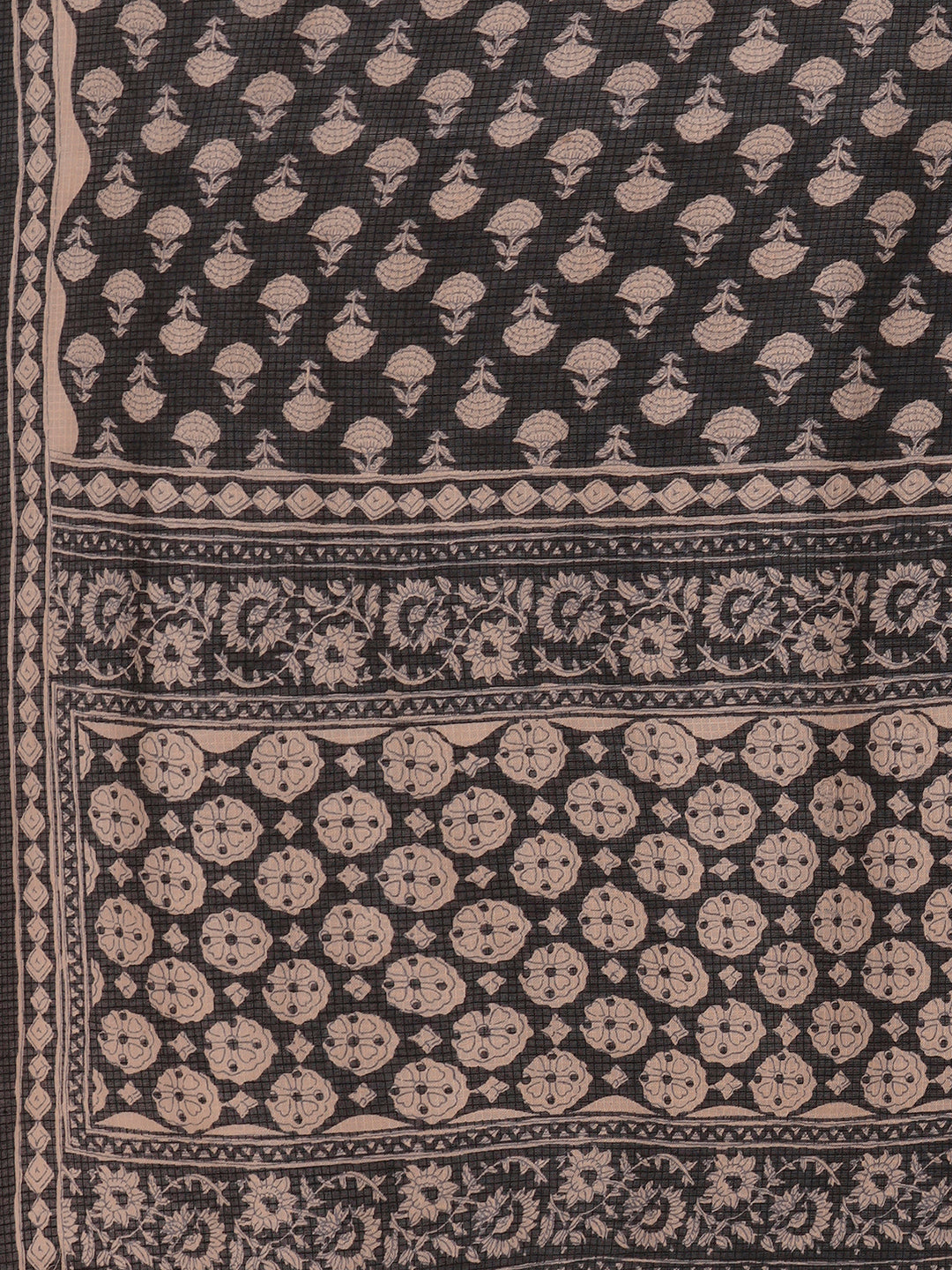 Cotton kurta suit set with mirror work with printed dupatta and printed pant.