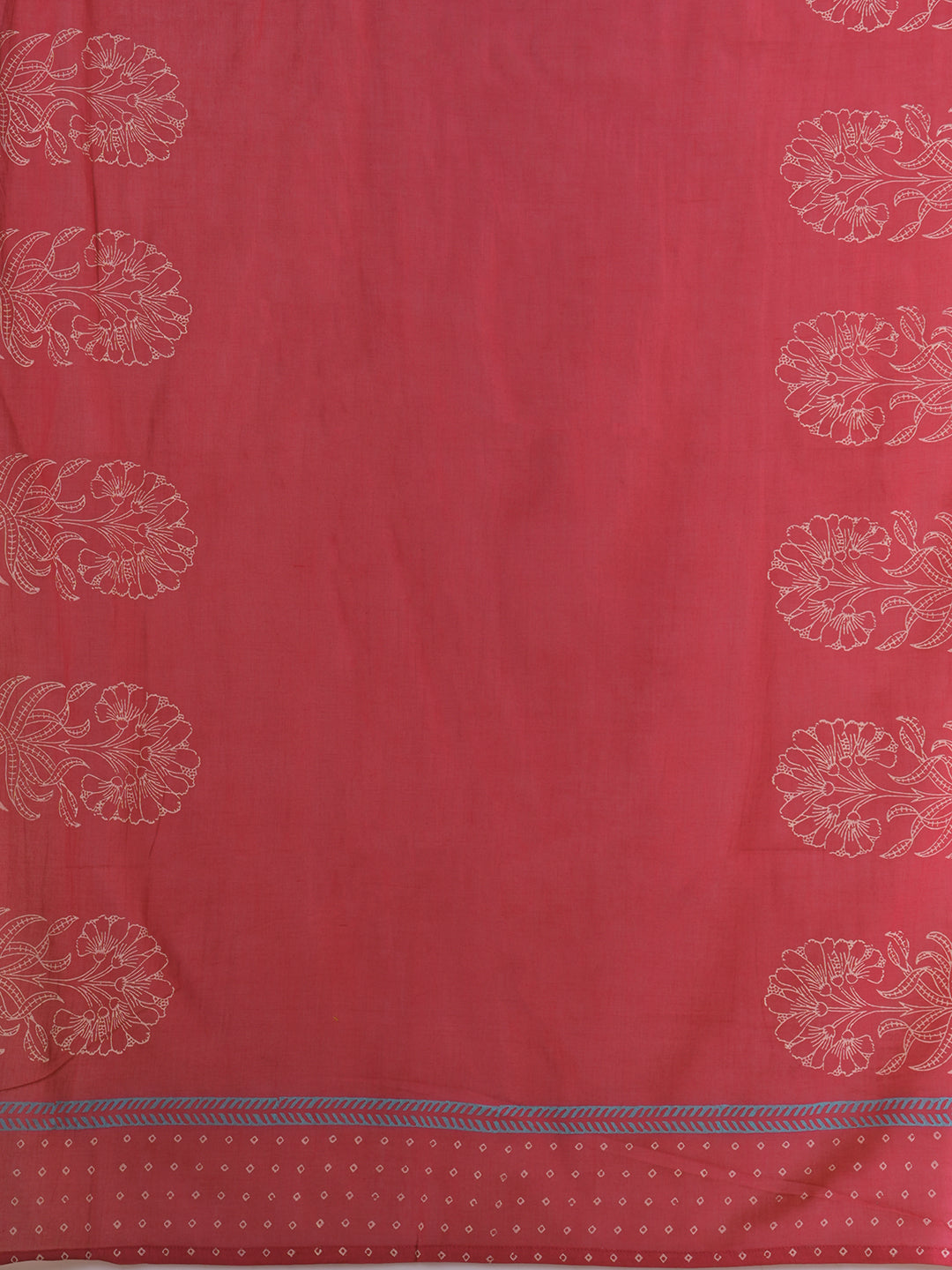 Pink dobby kurta set featuring highlights of contrasting colour embroidery & self bottom