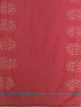 Pink dobby kurta set featuring highlights of contrasting colour embroidery & self bottom