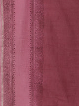 Maroon Striper straight fit kurta suit set with mix and match yoke emphasises of handwork.