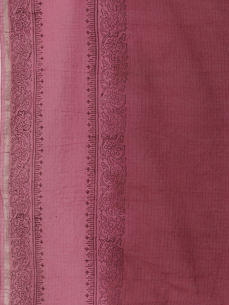Maroon Striper straight fit kurta suit set with mix and match yoke emphasises of handwork.