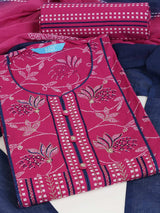 3-piece printed kurta set paired with printed bottoms and a beautifully block-printed mul dupatta.(Pink)