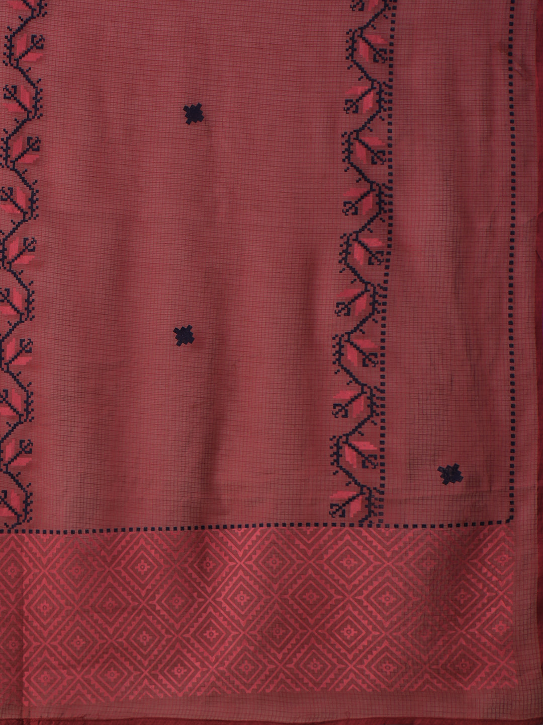 A-line 3-Piece Cotton Kurta Suit Set with Block Print, Mirror Work & Palazoo and Printed Dupatta.