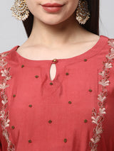 INAARA - Elegant A line kurta with intricate embroidery and beadwork detailing