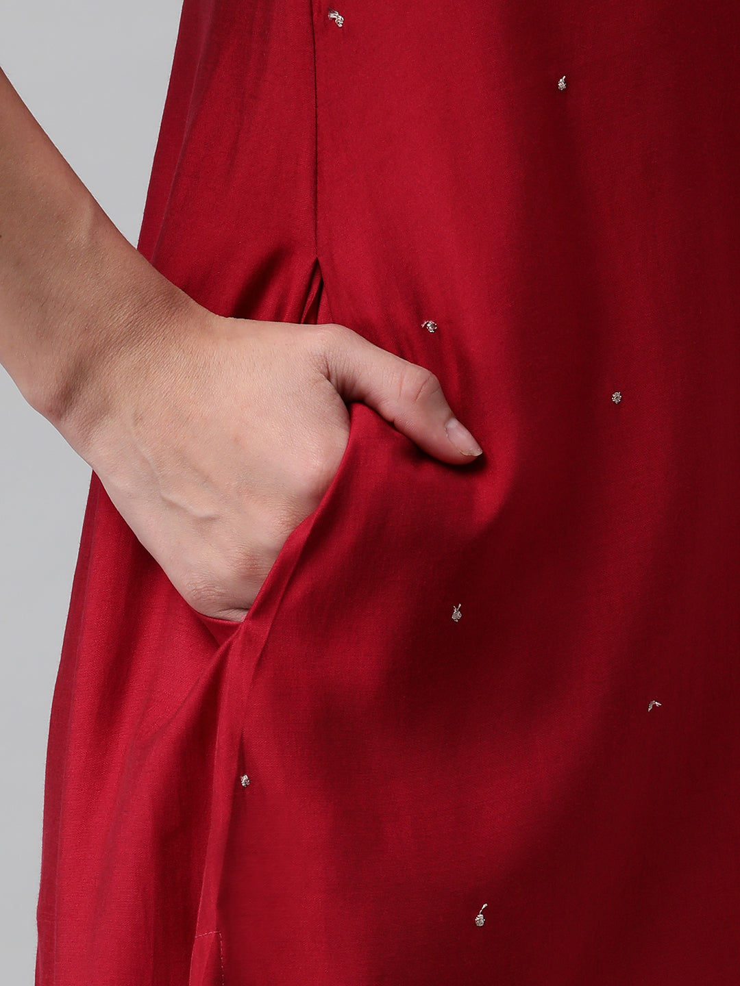 Party Edit- Embroidered A line kurta with gathering & sequins detail