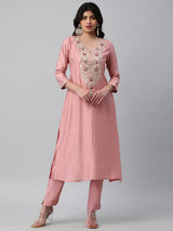 Tasya - A line kurta with beautiful gota patti embroidery.