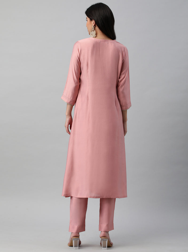 Tasya - A line kurta with beautiful gota patti embroidery.