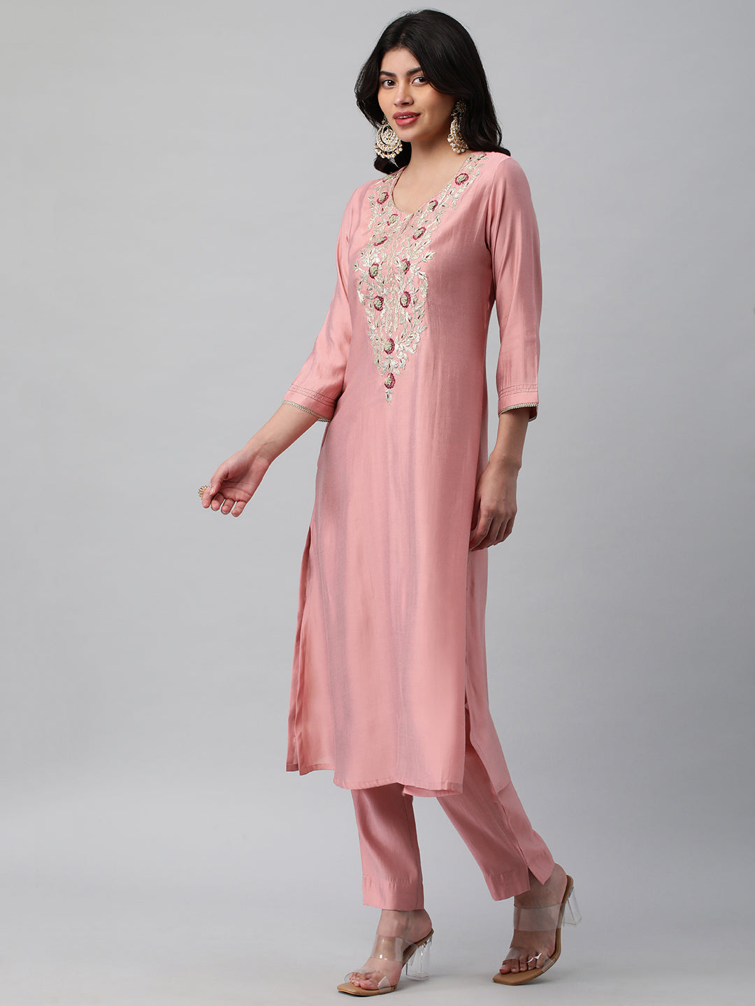 Party Edit- A line kurta with beautiful gota patti embroidery