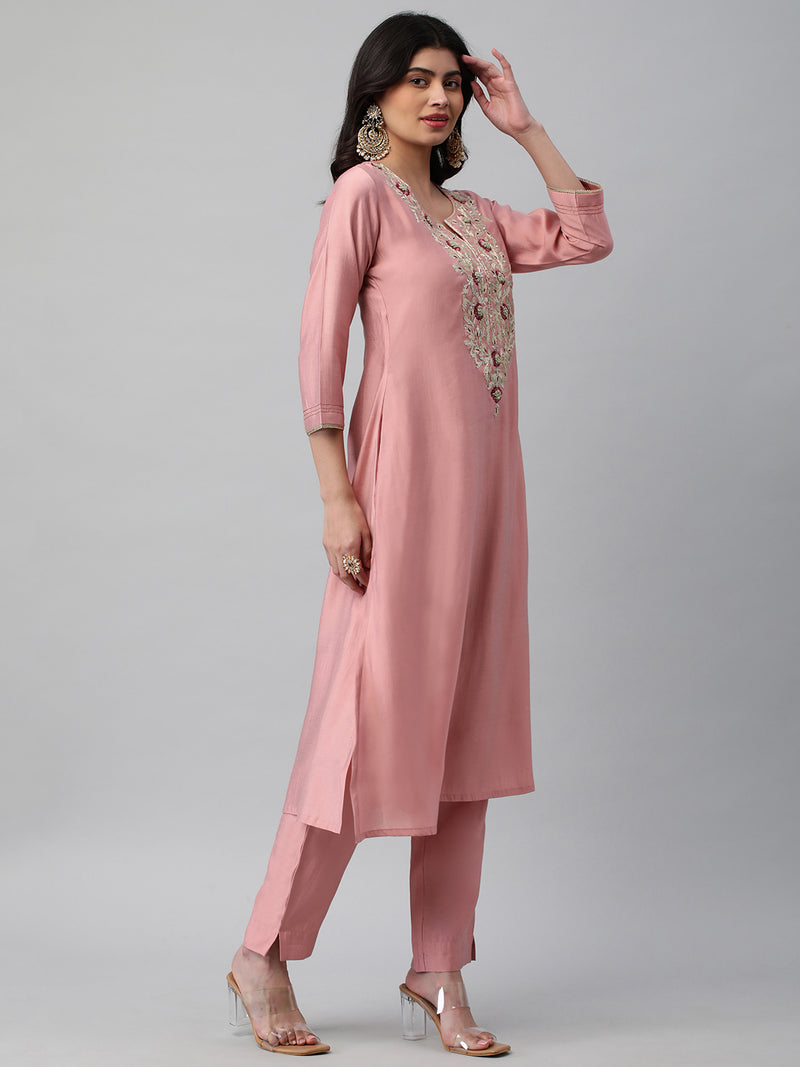 Tasya - A line kurta with beautiful gota patti embroidery.