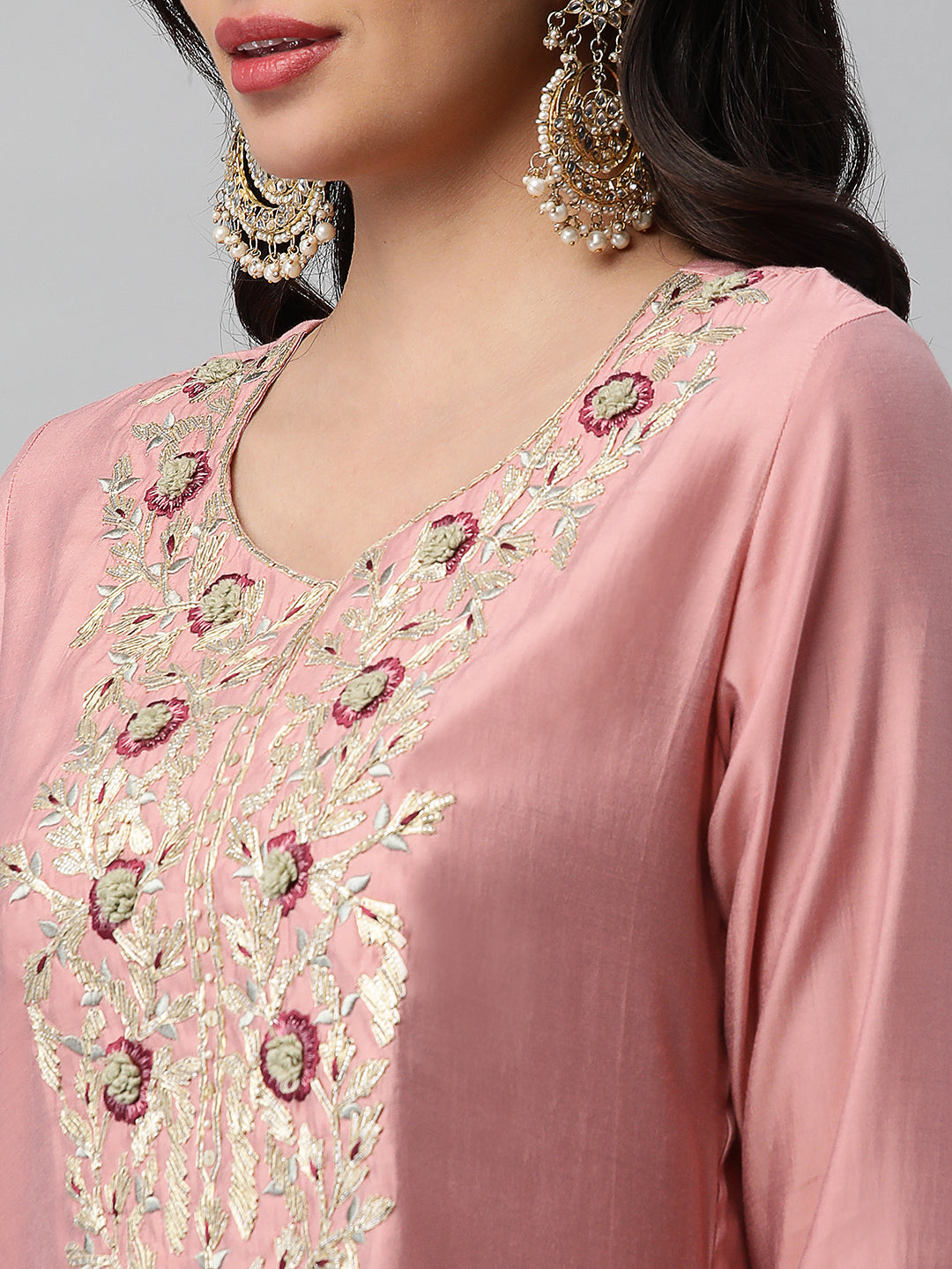 Party Edit- A line kurta with beautiful gota patti embroidery