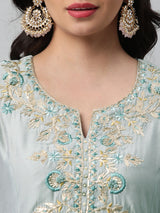 Tasya - A line silk blend kurta with beautiful gota Patti embroidery & anchor threads.