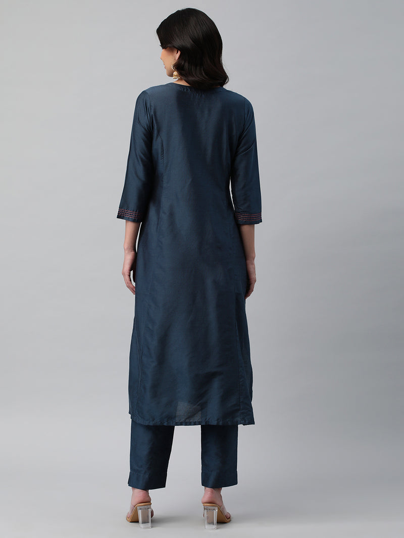 INAARA - A line kurta with beautiful zari and resham embroidery.