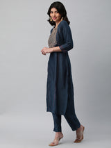 INAARA - A line kurta with beautiful zari and resham embroidery.