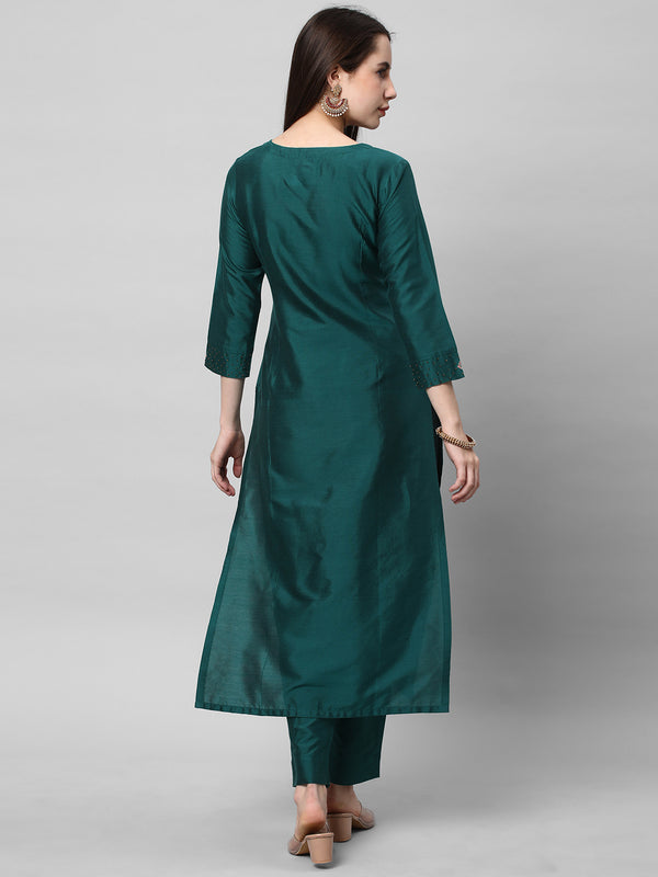 Vama - A viscose straight kurta with mock placket.