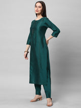 Vama - A viscose straight kurta with mock placket.