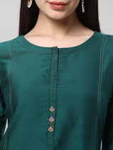 Vama - A viscose straight kurta with mock placket.