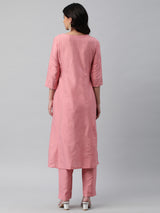 INAARA - A shoulder princess kurta with the detail of contrasting stitch lines.