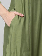 Inaara - A shoulder princess kurta with center placement embroidery.