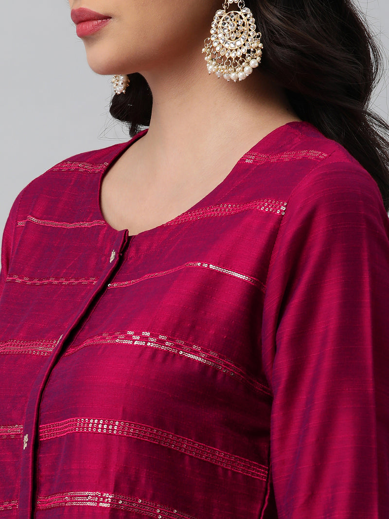 INAARA - A viscose two color fabric straight kurta with sequin embellishment.