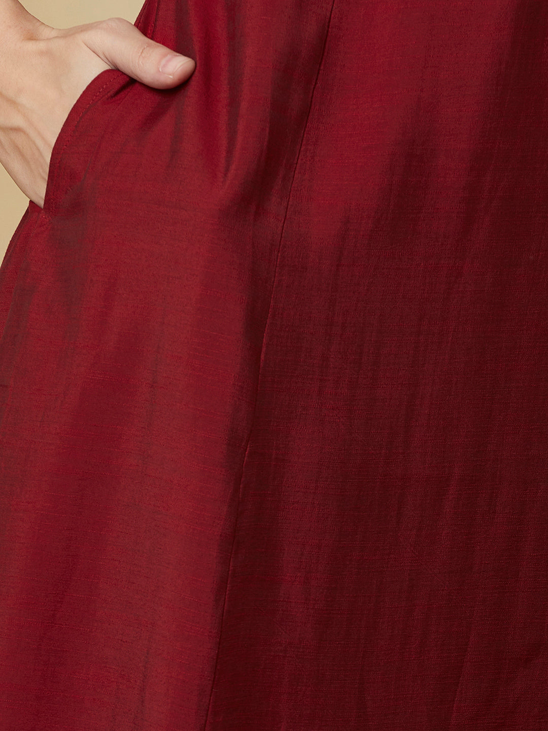 Party Edit- A-line shoulder princess kurta set with embroidered yoke and stitch line sleeves