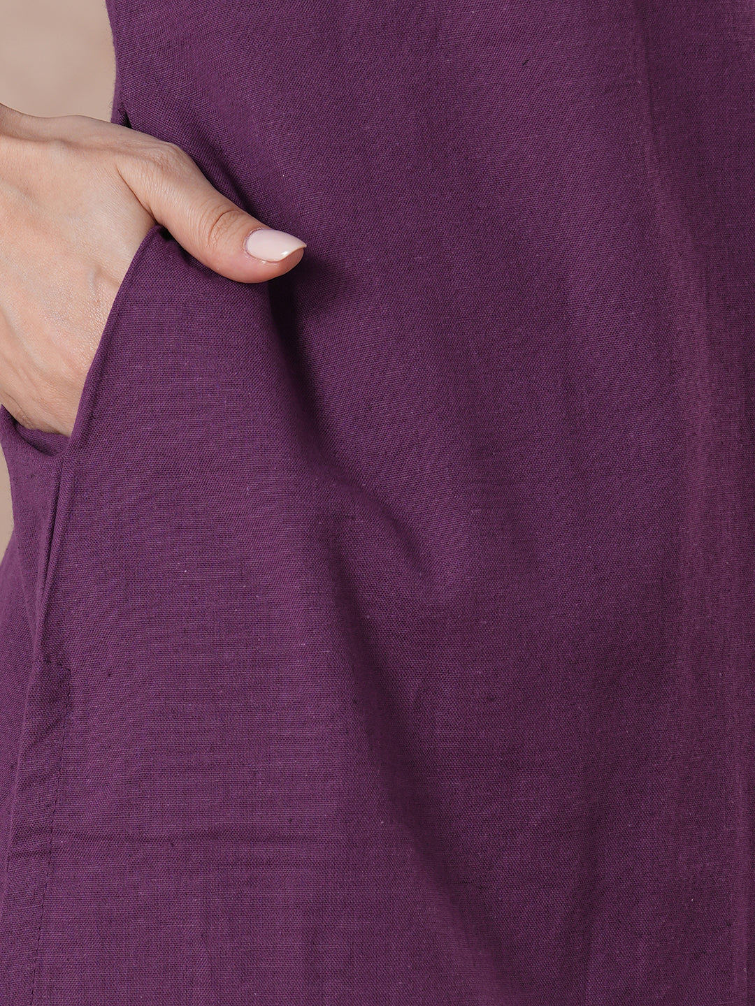 Plum Block Printed Kurta Set with Palazzo & Dupatta.