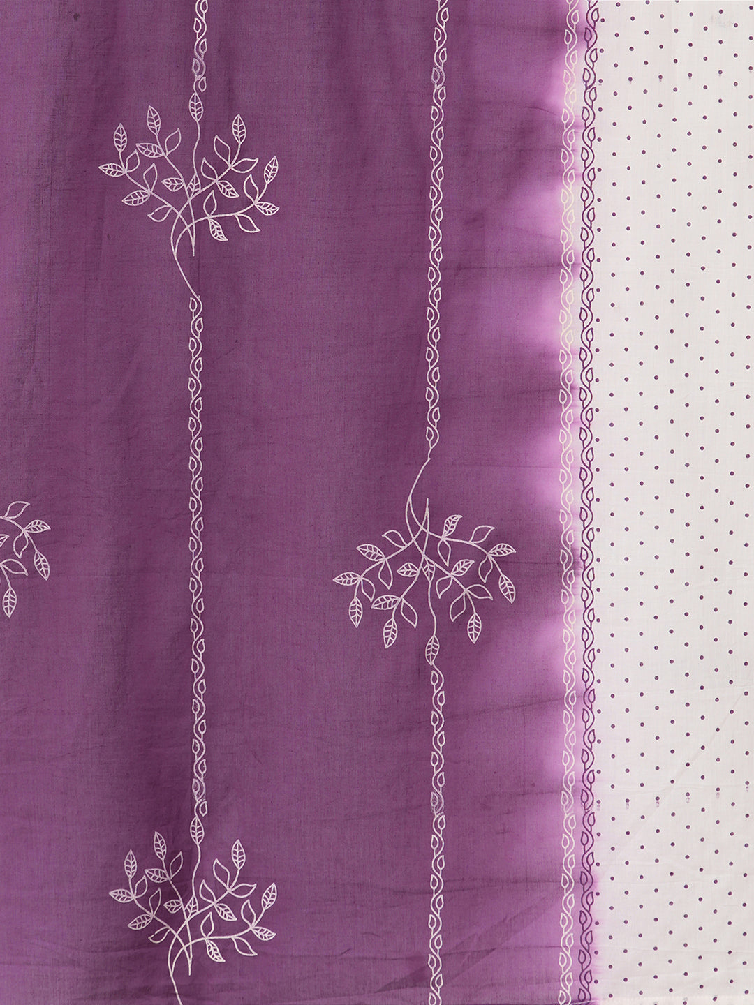 Plum Block Printed Kurta Set with Palazzo & Dupatta.