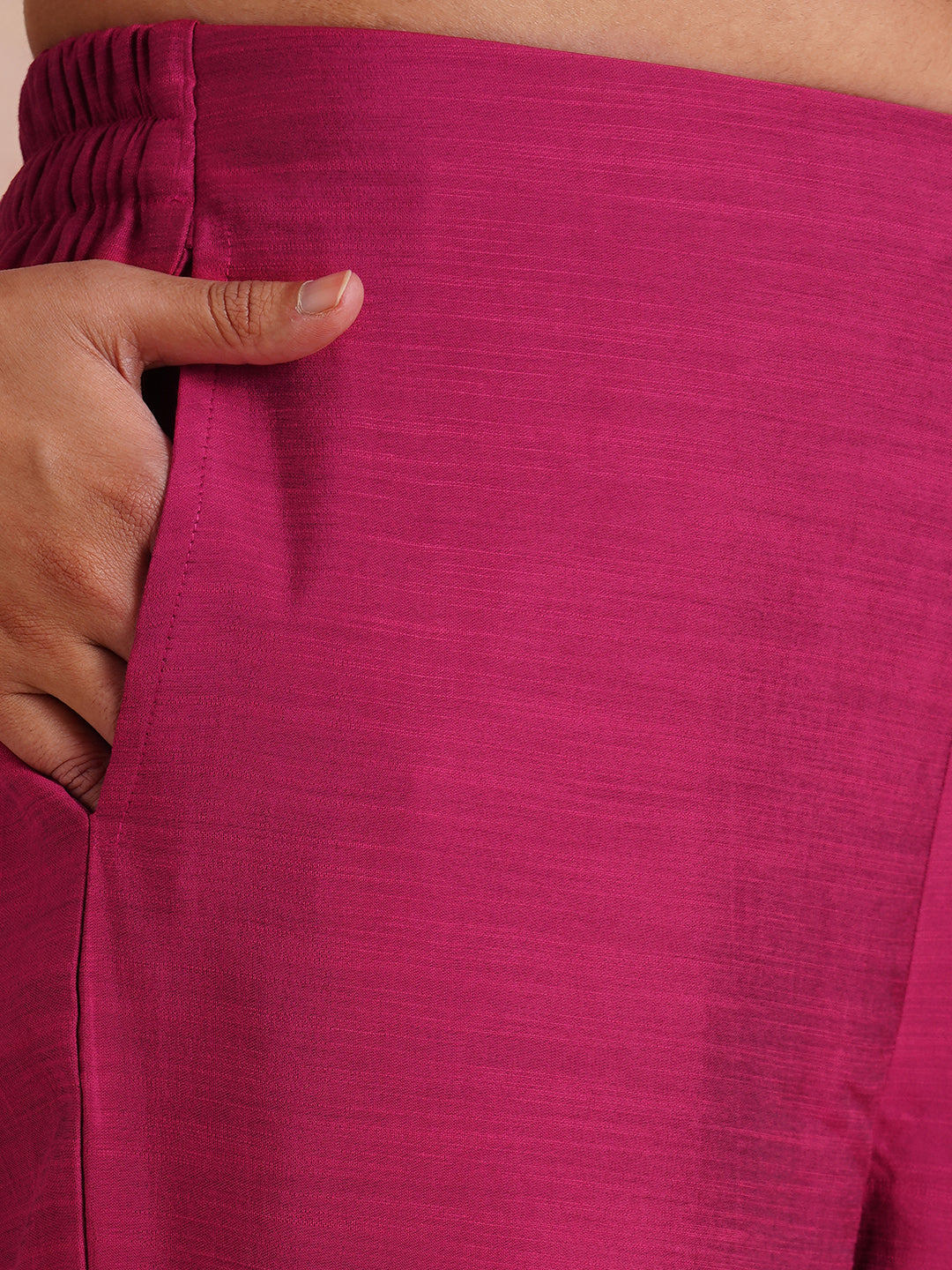 Party Edit- Flared kurta set with embroidered neck and cuff paired with palazzo.