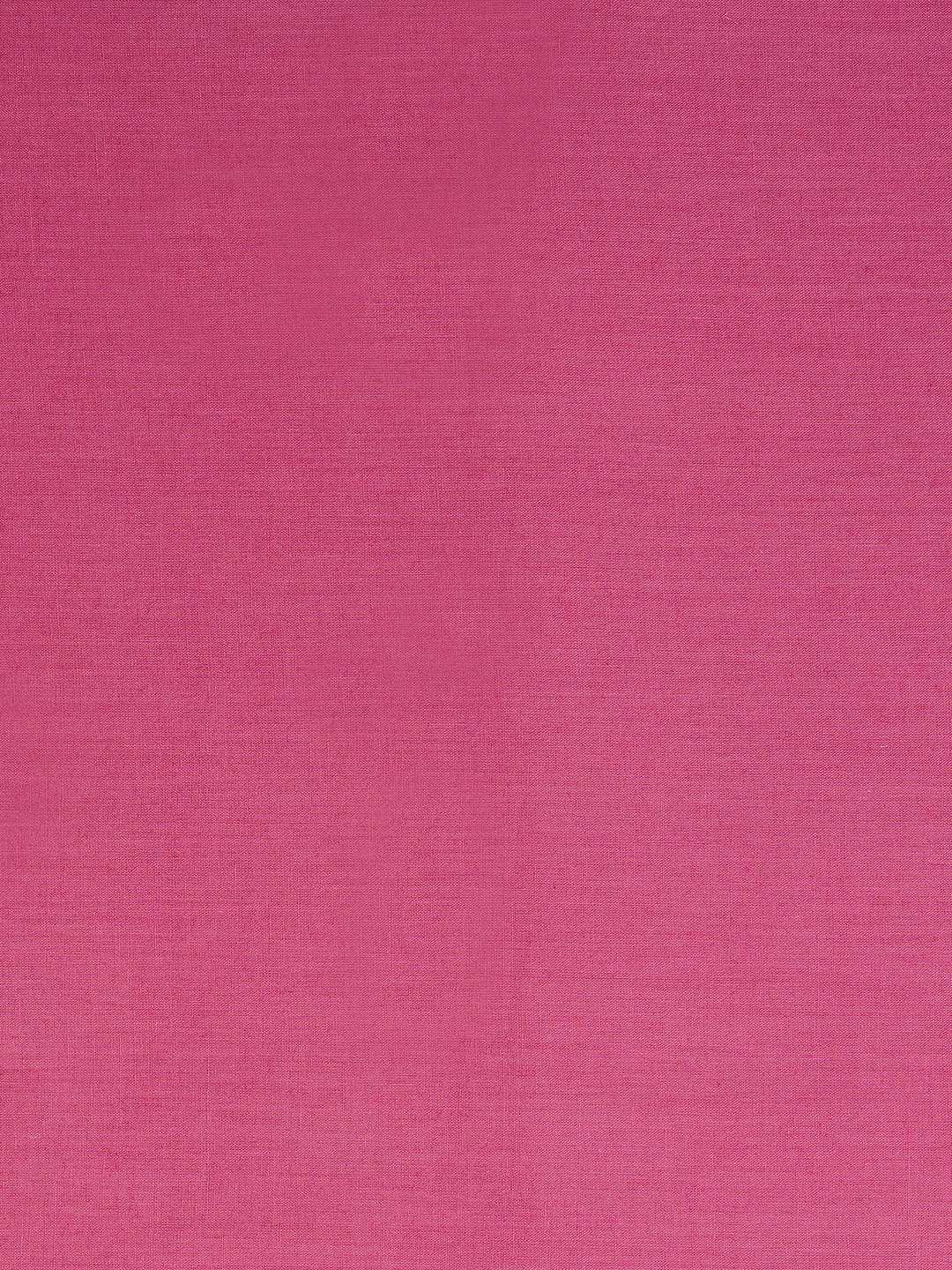 A 3-piece kurta set featuring a solid kurta with a block-printed yoke highlighted with delicate embroidery.(Pink)