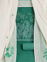 A 3-piece kurta set featuring a solid kurta with a block-printed yoke highlighted with delicate embroidery.(Blue)