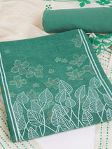 A 3-piece kurta set featuring a solid kurta with a block-printed yoke highlighted with delicate embroidery.(Blue)
