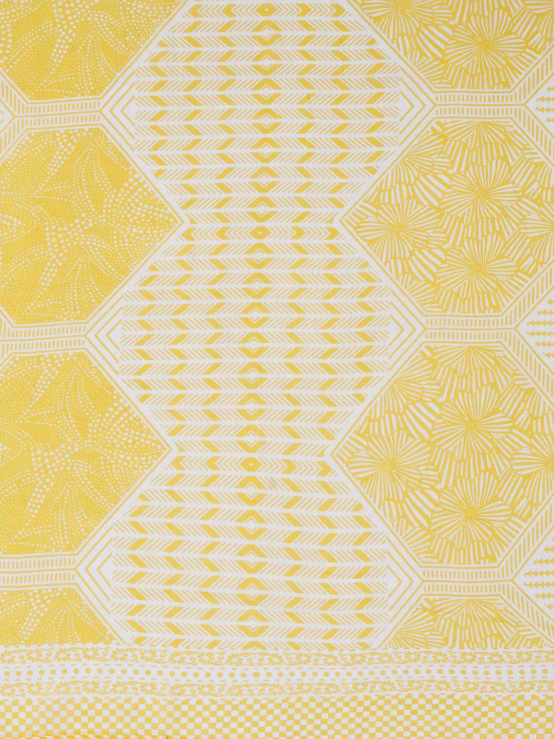 Unstitched Cotton Dress Material with Embroidery, Plain Bottom & Printed Dupatta(Yellow)