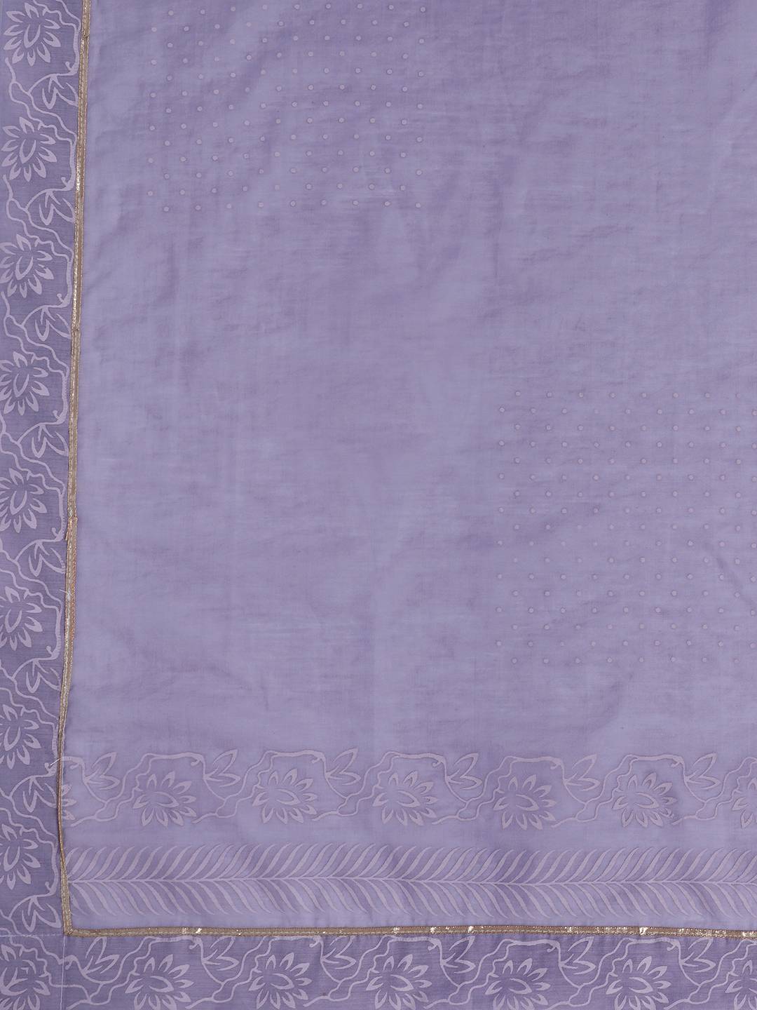 Chanderi Unstitched 3-Piece Suit Set with Lace Work, Printed Palazzo and Dupatta.(Purple)