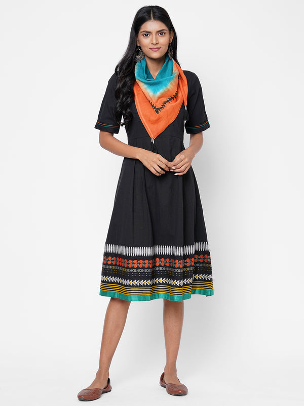 So co and jcrd border dress with tie dye stole