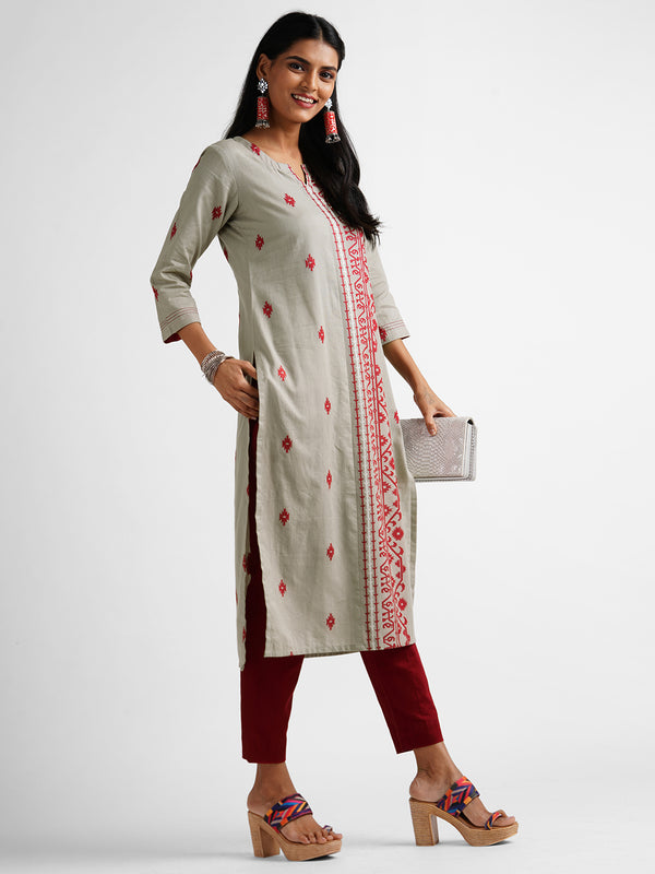 Leher - Straight fit cotton jamdani kurta