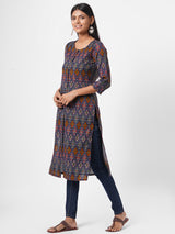 Straight fit flex ikat print kurta