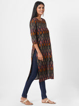 Straight fit flex ikat print kurta