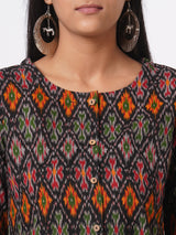 Straight fit flex ikat print kurta