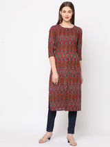 Straight fit flex ikat print kurta