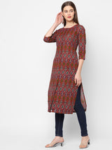 Straight fit flex ikat print kurta