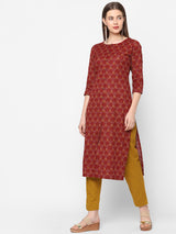 Straight fit flex ikkat print kurta