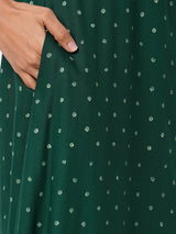 A line rayon kurta with block print