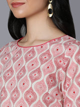 Udaan - Flared printed cotton dress with collar and buttoned placket detailing