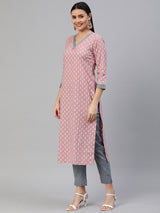 Printed Straight kurta with pants and printed dupatta