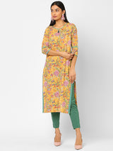 Straightfit cotton printed  kurta