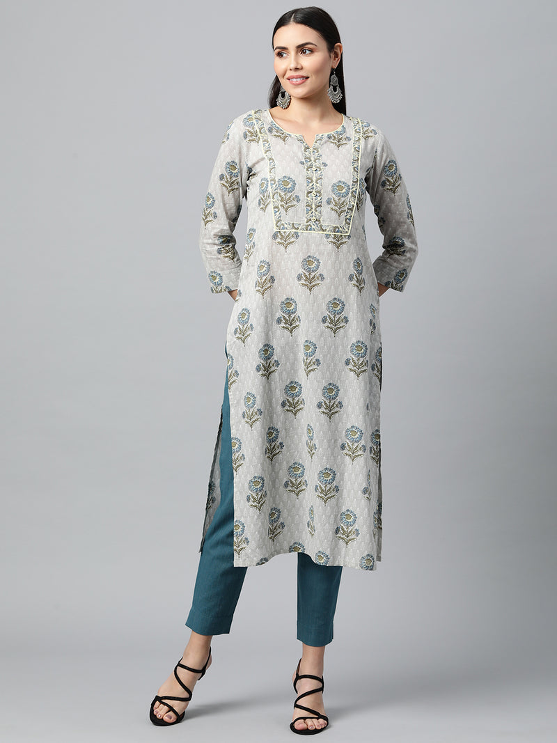 Printed Straight cotton kurta